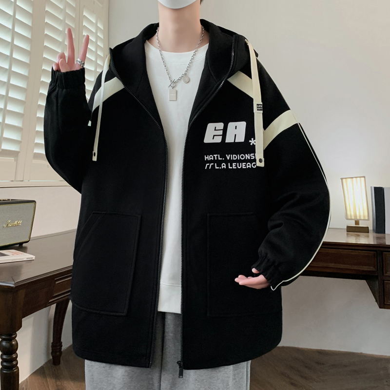 春秋季潮牌外套男开衫卫衣2024新款连帽韩版潮流宽松休闲帅气夹克