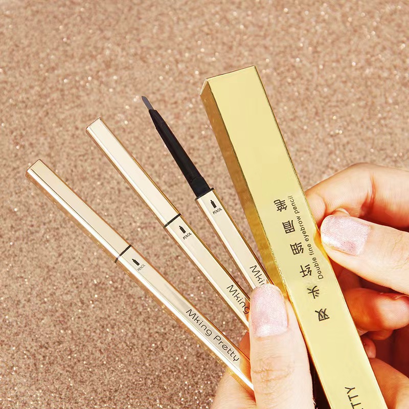 MKING PRETTY双头纤细小金筷眉笔立体防汗不晕染学生细头细眉笔
