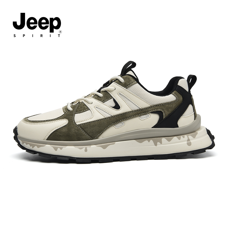 JEEPSPIRIT男士低帮运动鞋2024春季新款鞋百搭耐看防滑户外运动鞋