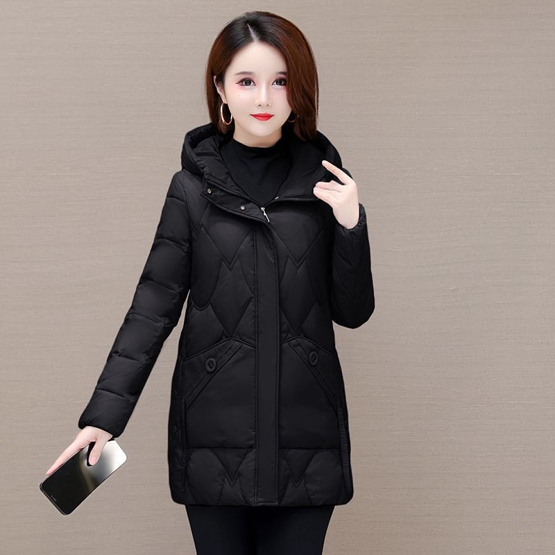 新款2023羽绒服妈妈女新款服冬季洋气加厚保暖修身显瘦中长款