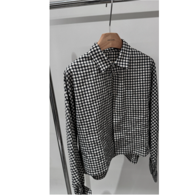 JIUJIU【云河挂月】时尚休闲百搭格子衬衫0316