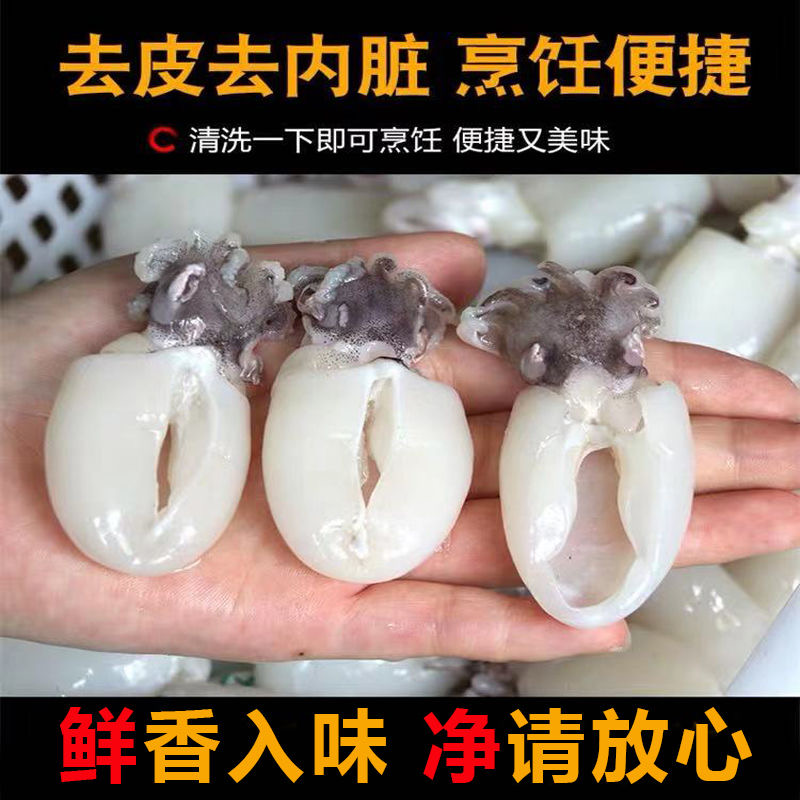 新鲜墨鱼仔海捕鲜活冷冻小乌贼章鱼仔海鲜速冻花枝墨斗鱼火锅食材
