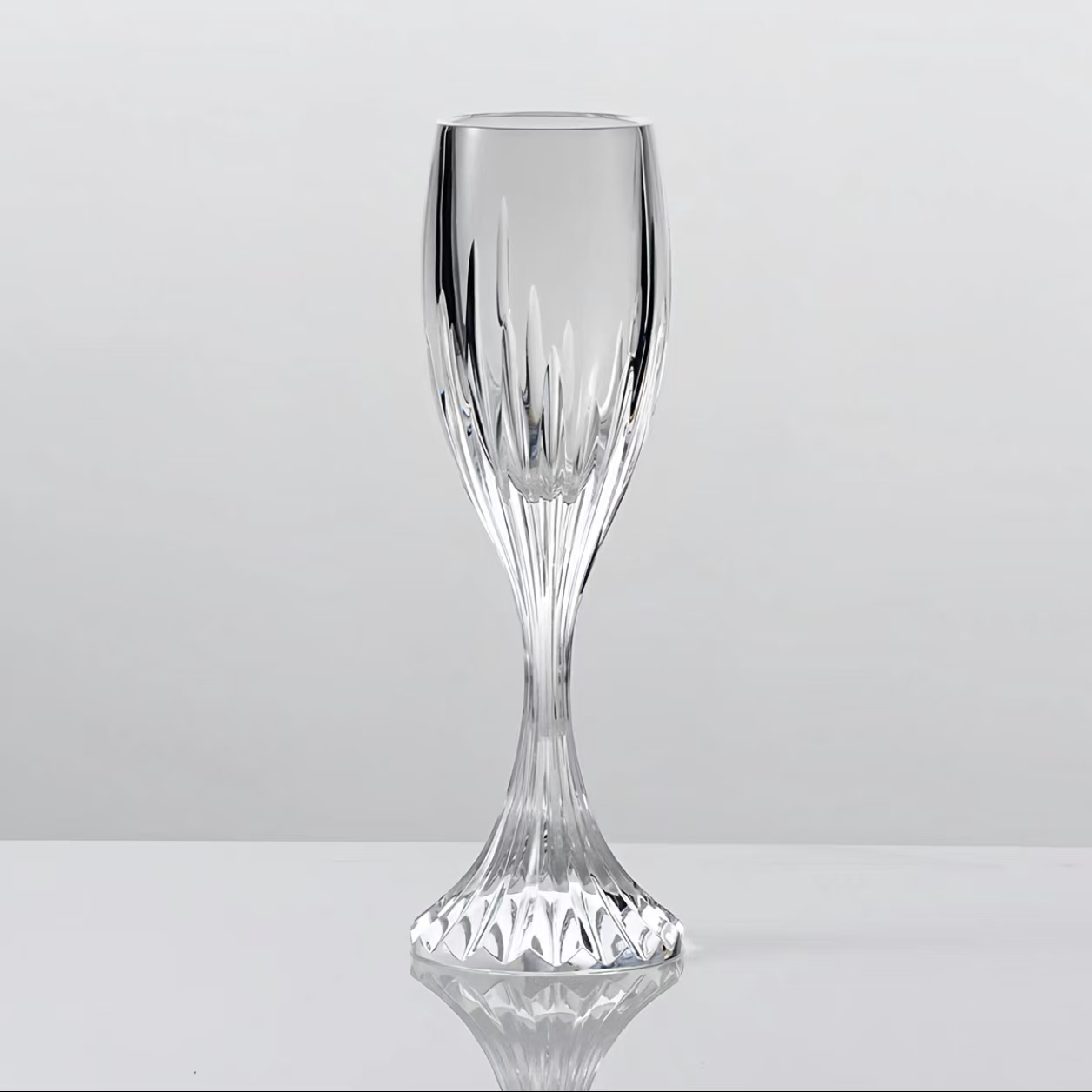 江户切子高脚杯水晶杯纯手工水晶杯蓝色创意威士忌杯红酒杯无铅