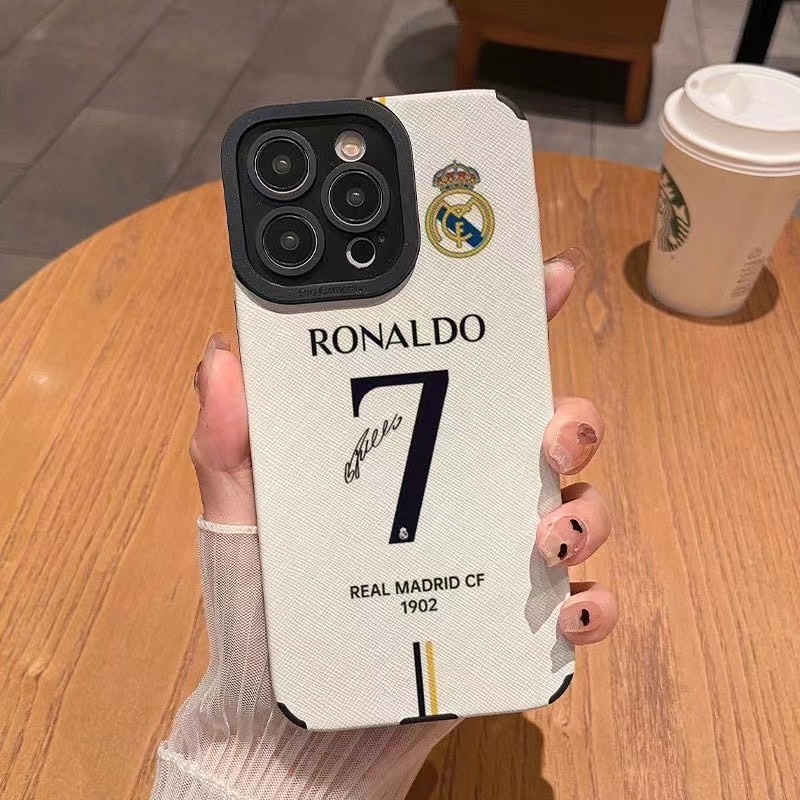 新款C罗7号切尔西iPhone15promax手机壳苹果马德里13/14翻毛皮12/