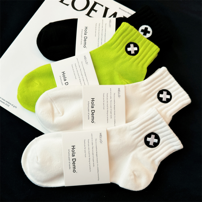 男士短袜夏季薄款纯白色袜子男棉质吸汗防臭棉袜潮ins男生运动袜