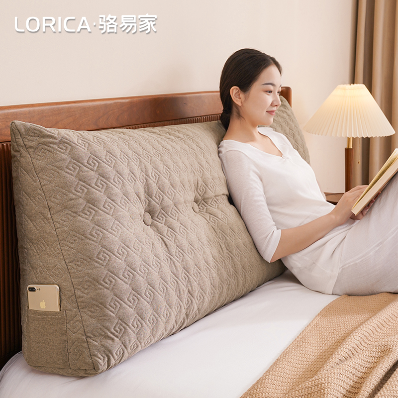 骆易家床上三角靠枕护腰床头靠背垫【关雎】可拆洗靠垫榻软包