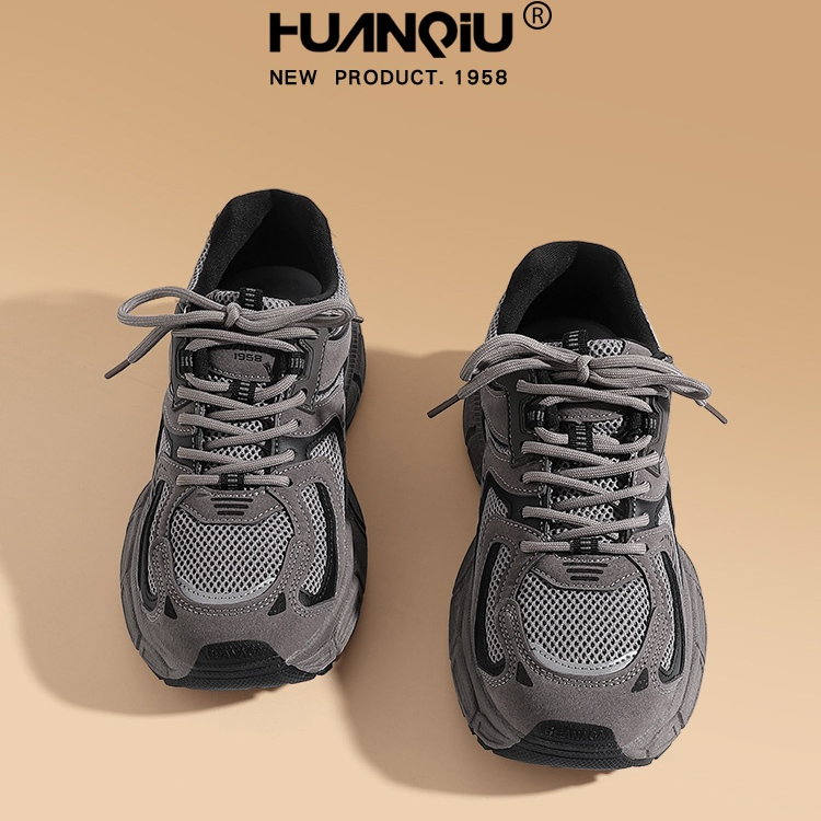 环球老爹鞋男透气潮鞋秋季炸街高级感厚底休闲时尚灰色百搭运动鞋