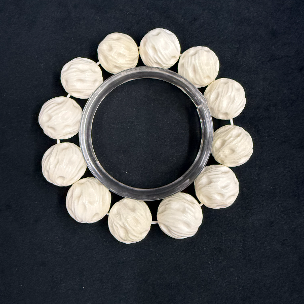 D1155天然猛犸牙雕刻手串 支持鉴定 假一罚四