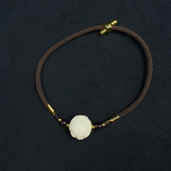 D1280天然猛犸牙莲花手串 支持鉴定 假一罚四