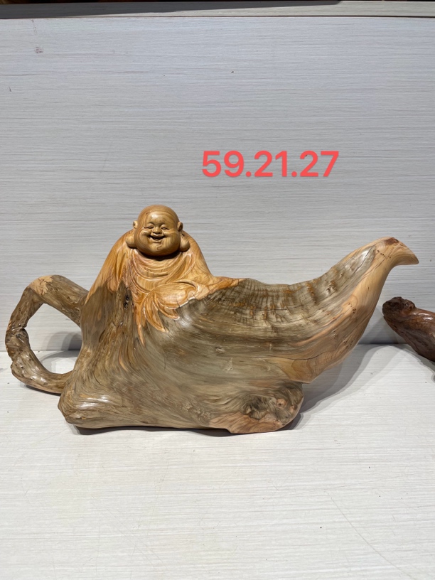 太行崖柏弥勒佛福到