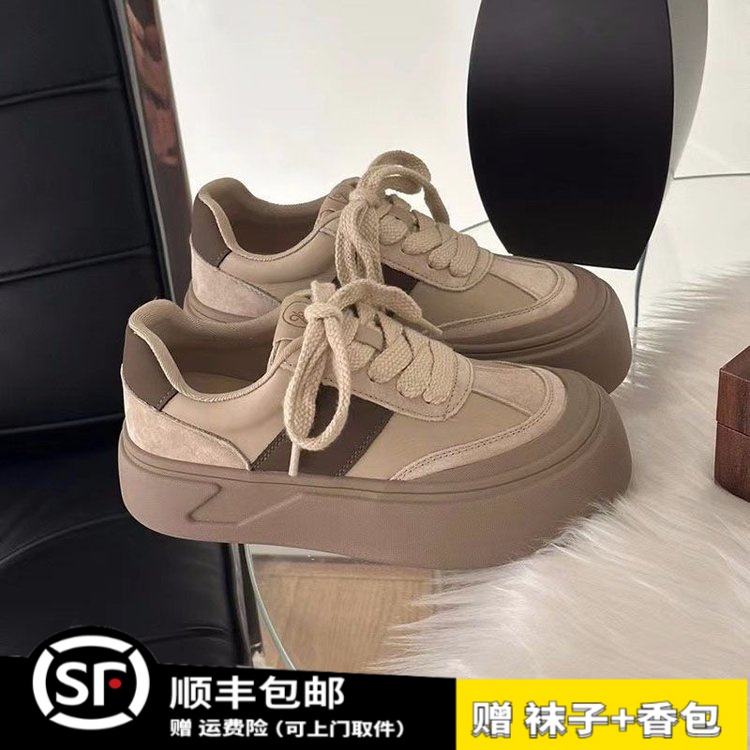厚底大头德训鞋女时尚潮流气派韩版秋冬百搭松糕丑萌复古休闲板鞋