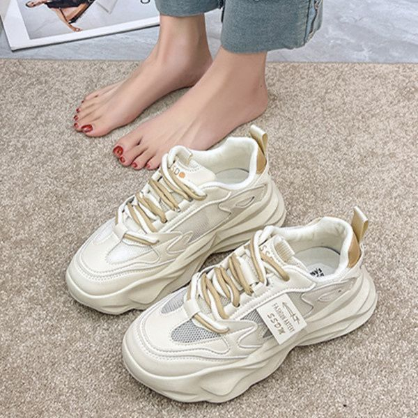 厚底老爹鞋女新款秋冬季网面透气运动女鞋ins风休闲增高网红学生