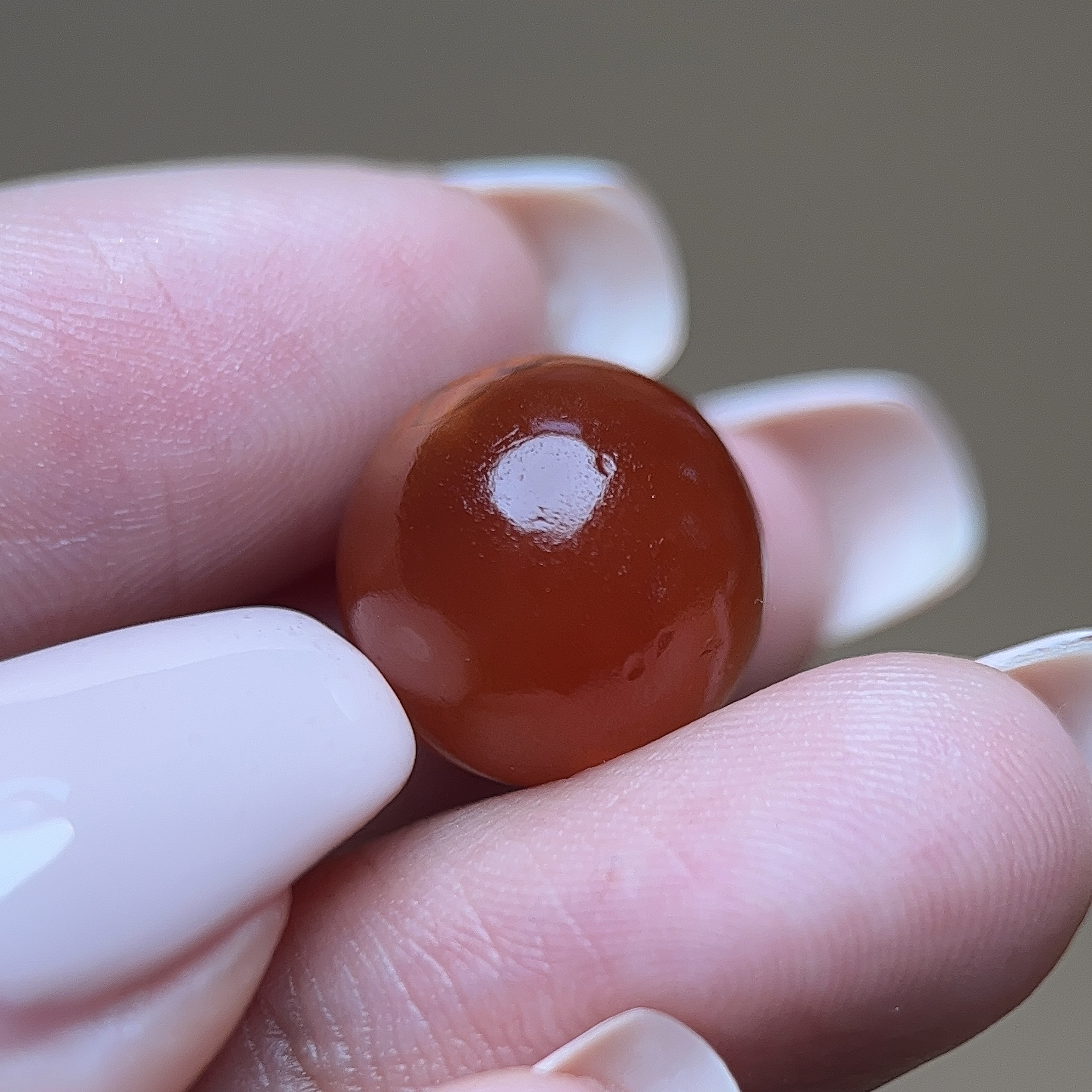 千年满朱砂红玉髓圆珠12.2*12mm