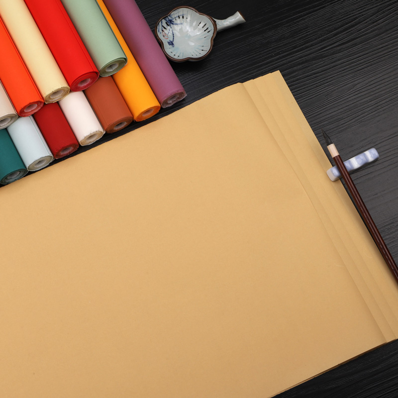 白云阁【蜡染素笺】四尺对开书法毛笔作品专用纸半生熟不洇墨50张