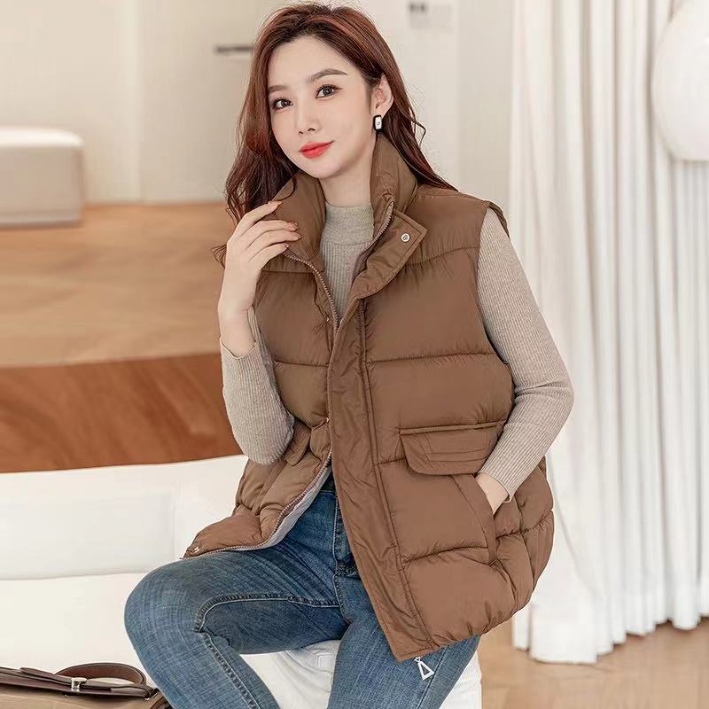 冬季女士棉马夹秋冬韩版百搭马甲宽松时尚保暖显瘦外套休闲8898