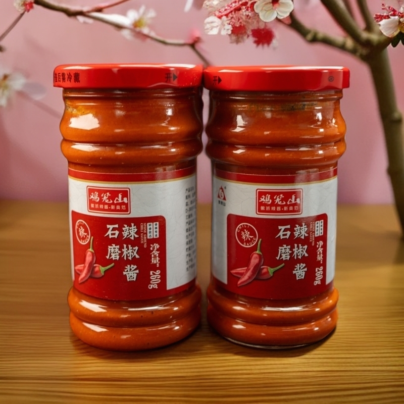 无防腐剂鸡笼山石磨辣椒酱非遗老字号安徽特产蘸包子蘸饺子拌面酱
