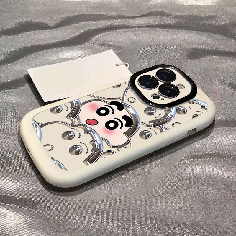 可爱小新头像苹果14promax手机壳高级iPhone15全包13硅胶软壳女款