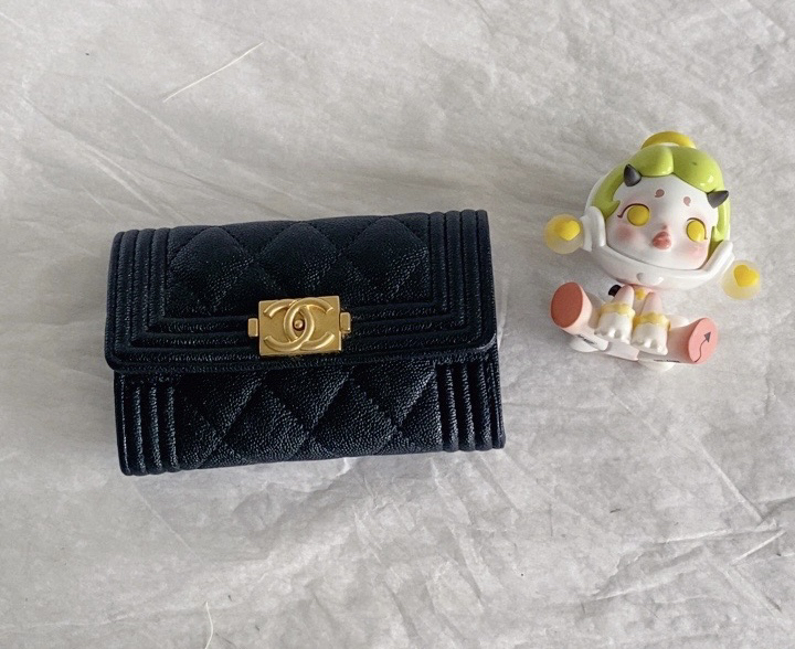 95新 Chanel/香奈儿 WL 27开 黑金卡夹