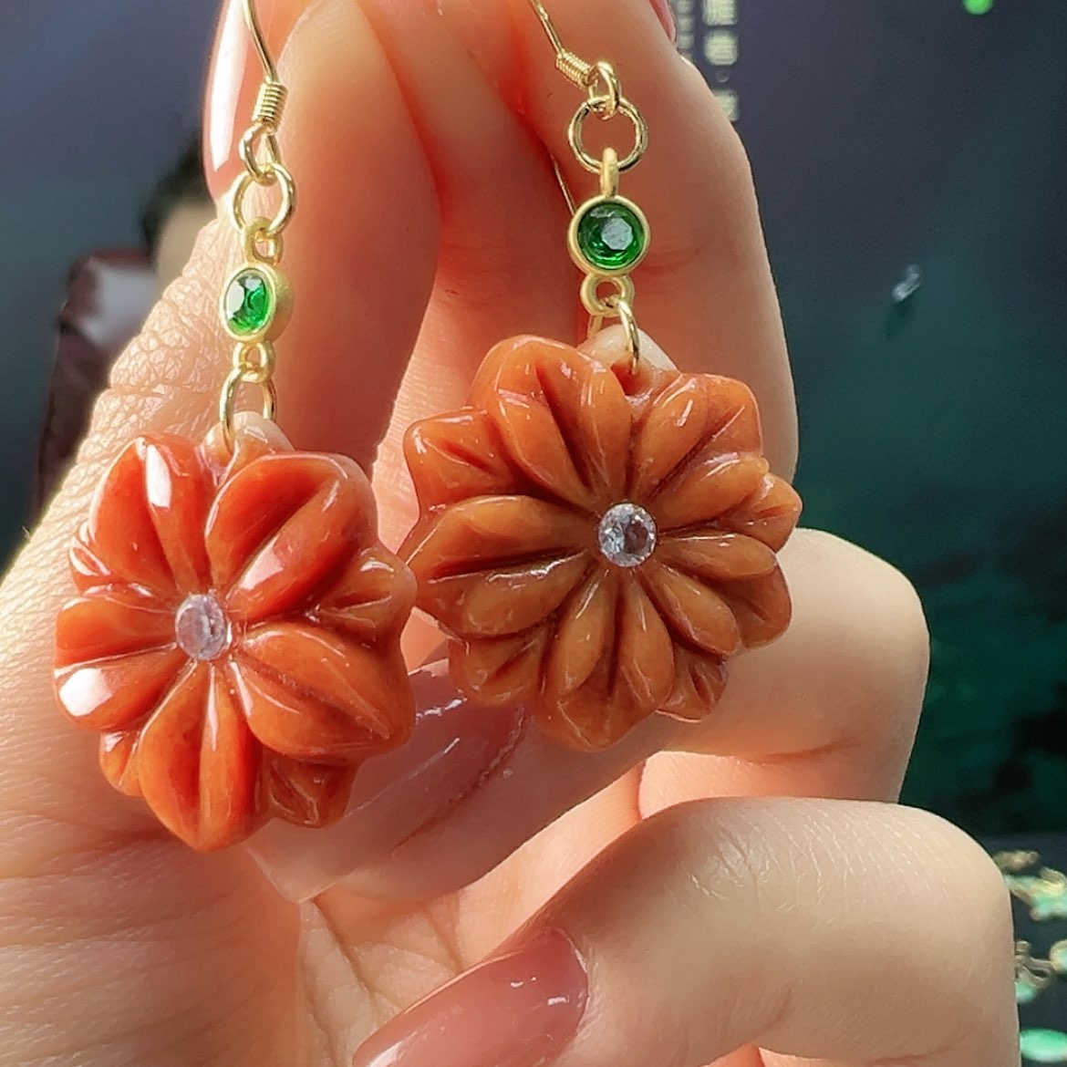 【闪购商品】翡翠耳饰银S925镶嵌