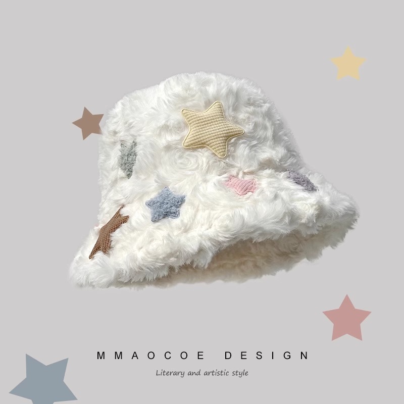 2023新款渔夫帽女秋冬季加厚毛绒盆帽百搭显脸小可爱冷帽保暖帽子