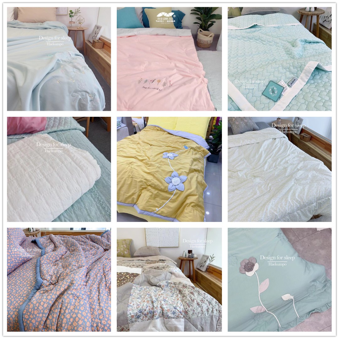 孤品-微瑕专用-夹棉绗缝亲肤双面两用多功能夏被单人简约空调被