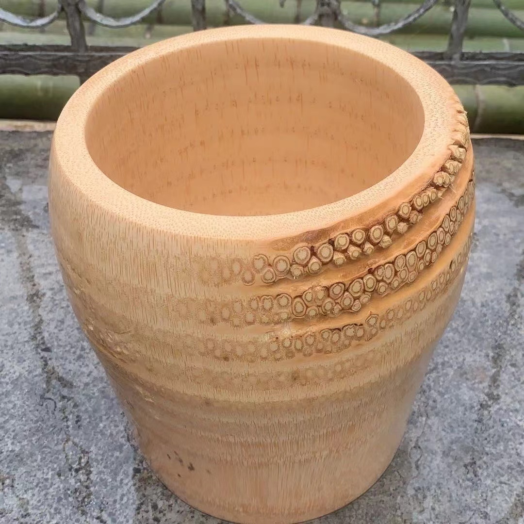 【竹根蒸饭桶】带花纹手作超大楠竹桶纯手工制作竹根低糖竹甑子蒸筒