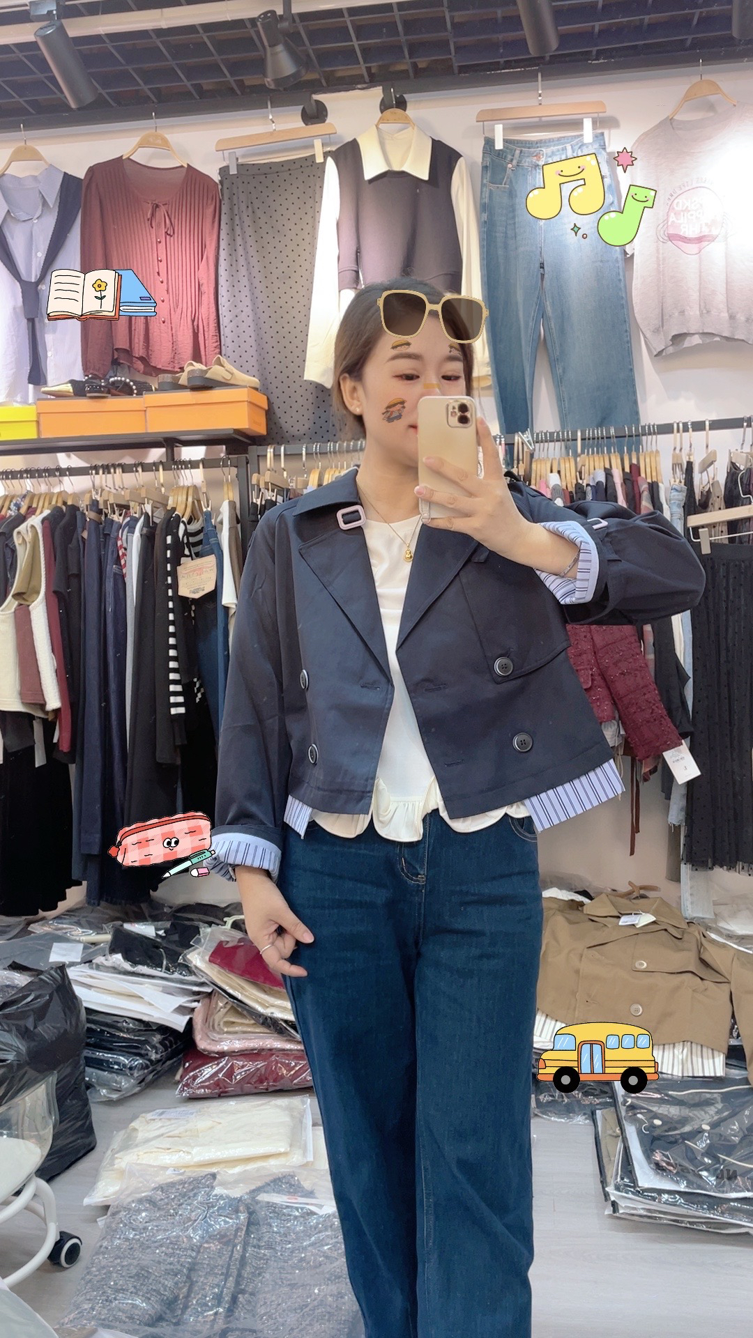 衣库 夏季新歀小香收腰上衣 显瘦蕾丝气质