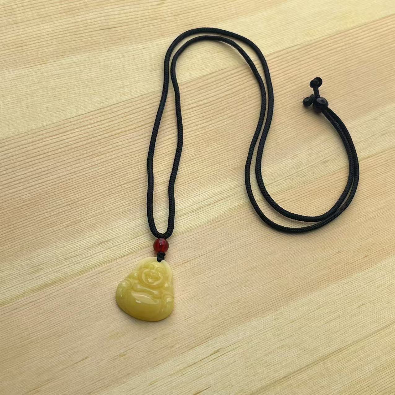 天然蜜蜡佛公雕刻件吊坠