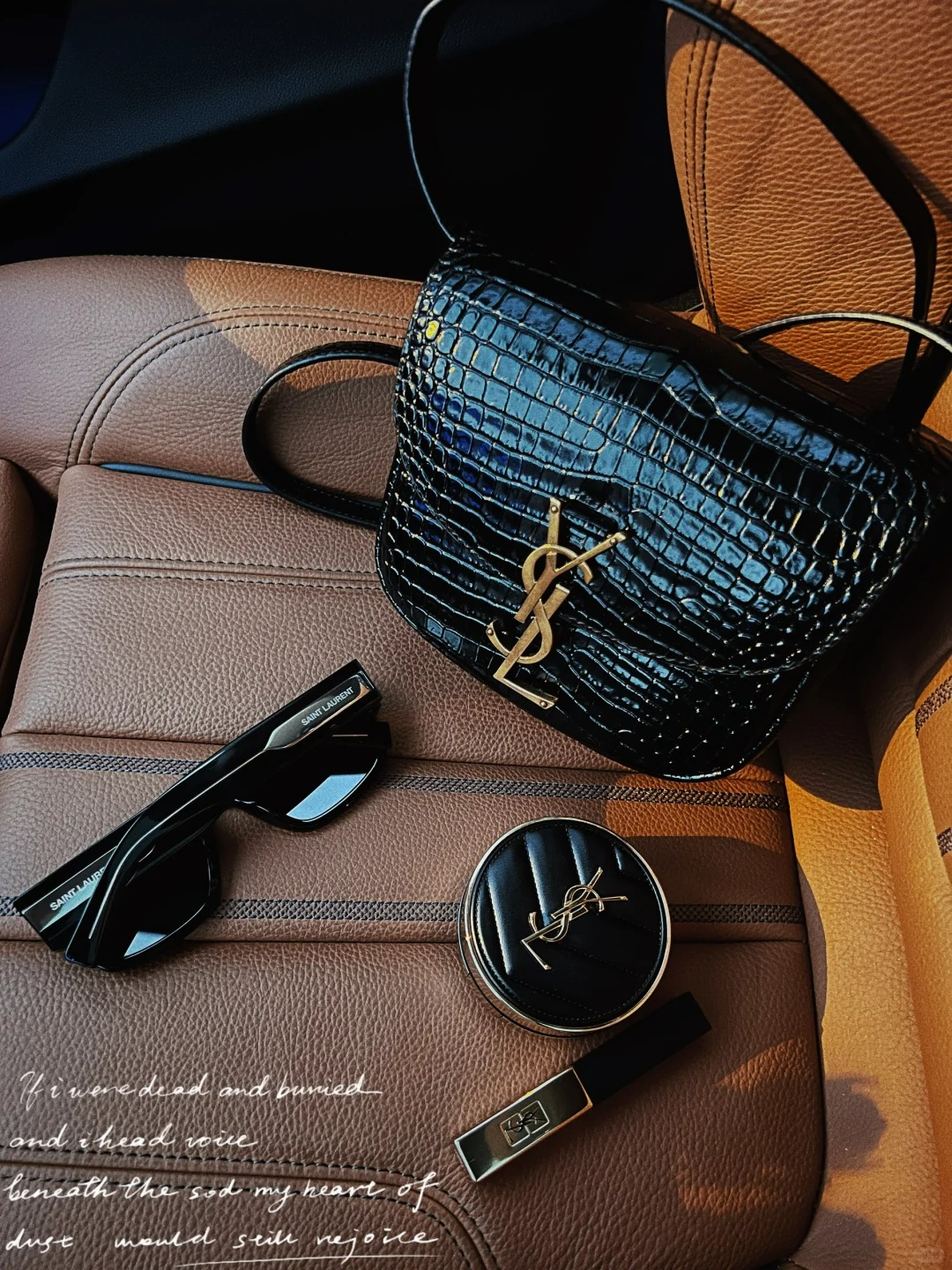 99新 YSL/圣罗兰 ysl 马鞍鳄压小号单肩斜挎包 /公价无/甄选