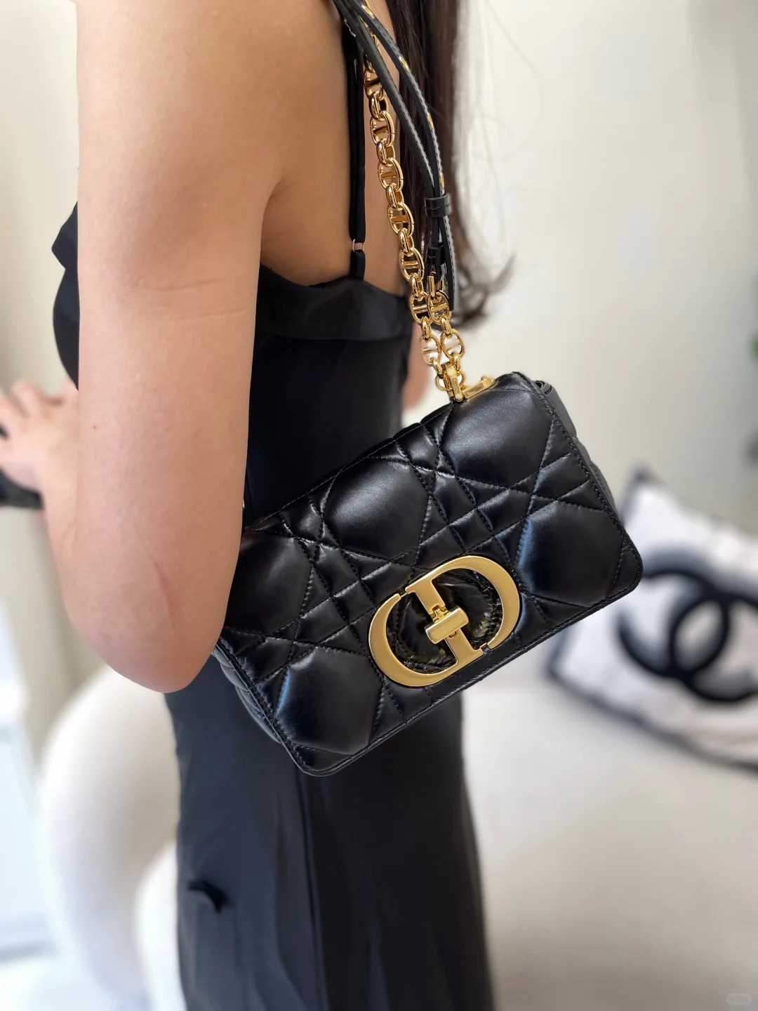 99新 DIOR/迪奥 dior caro小号黑金大泡泡 /公价无/甄选