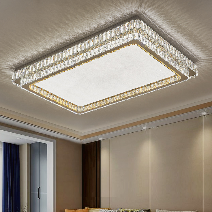 客厅主灯现代简约led轻奢水晶吸顶灯餐厅卧室长方形灯具组合套餐