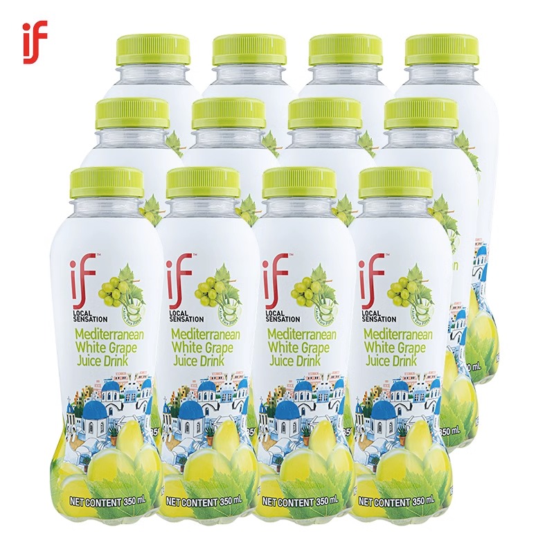 【赵露思推荐】泰国原装进口if葡萄汁果汁含芦荟肉饮料350ml*6解渴