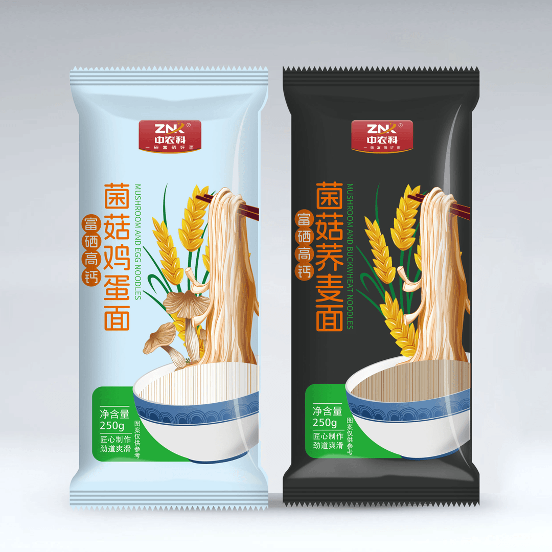 富硒菌菇鸡蛋面和荞麦面粗粮营养挂面劲道爽滑放心健康鲜香甄选