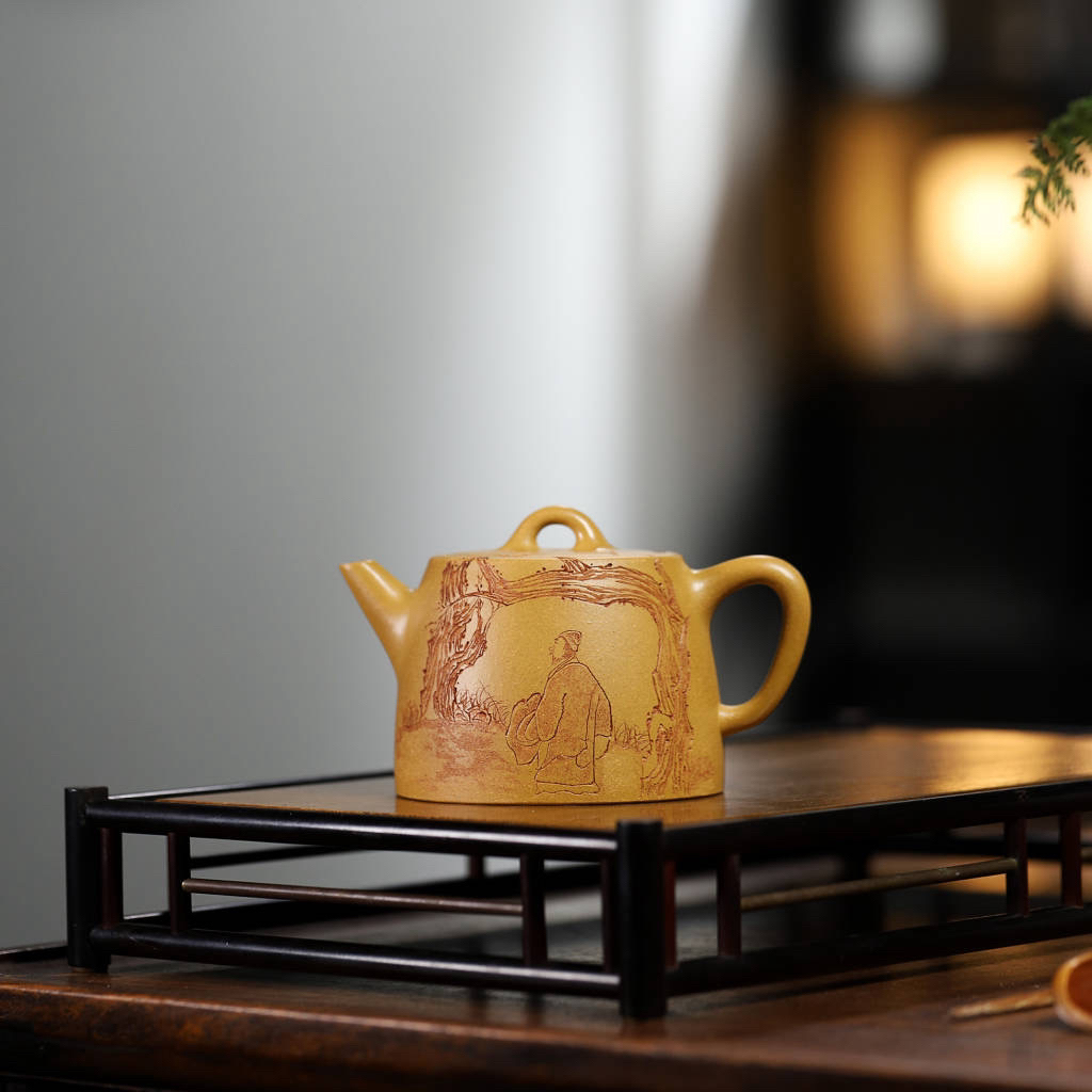 掌柜自作宜兴紫砂壶泡茶壶茶具玉成窑汉铎原矿黄金段泥260cc