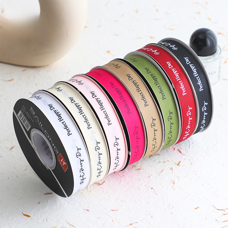 【御花园】英文丝带螺纹缎带鲜花包装材料蝴蝶结绑带织带