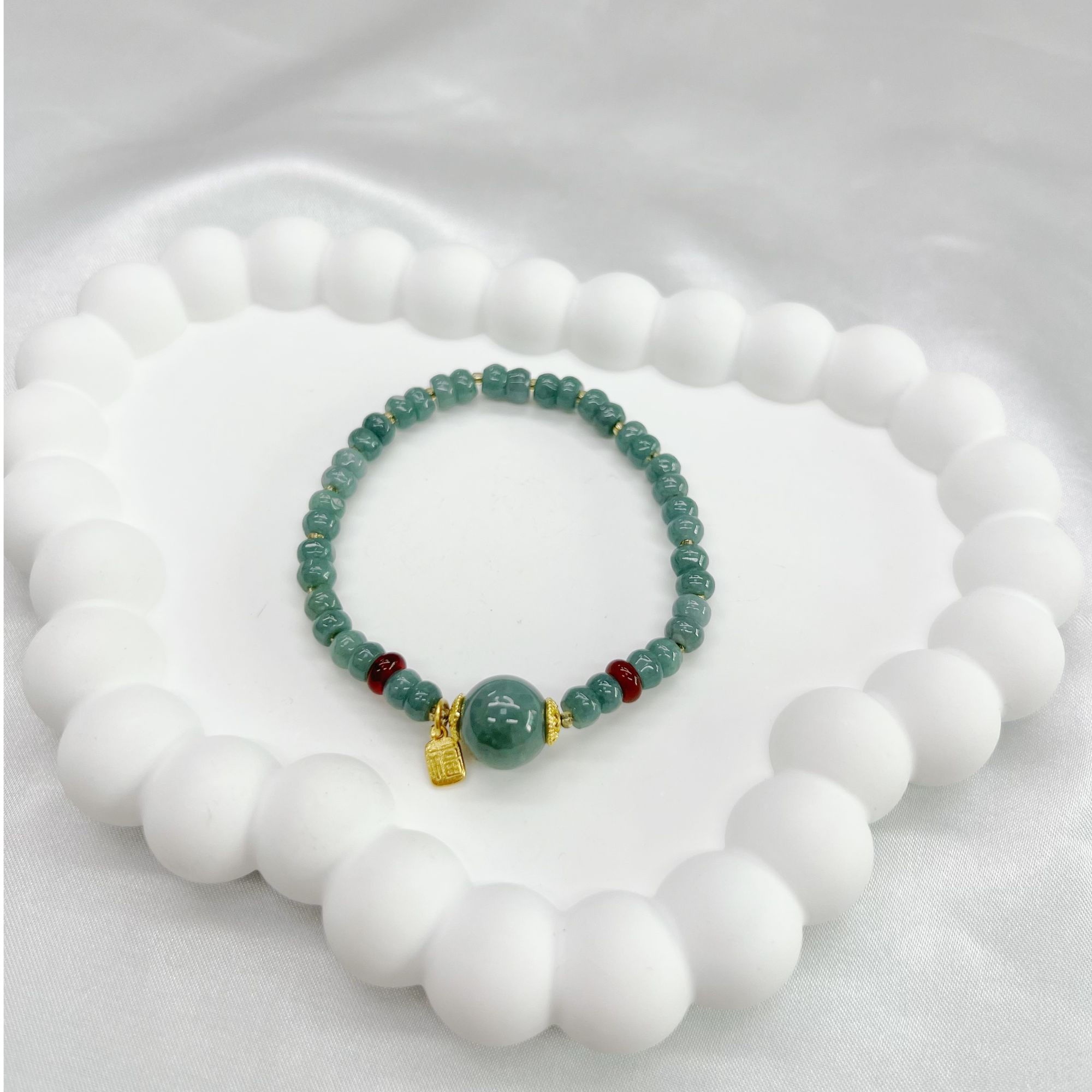 翡翠DIY手串合金镶嵌