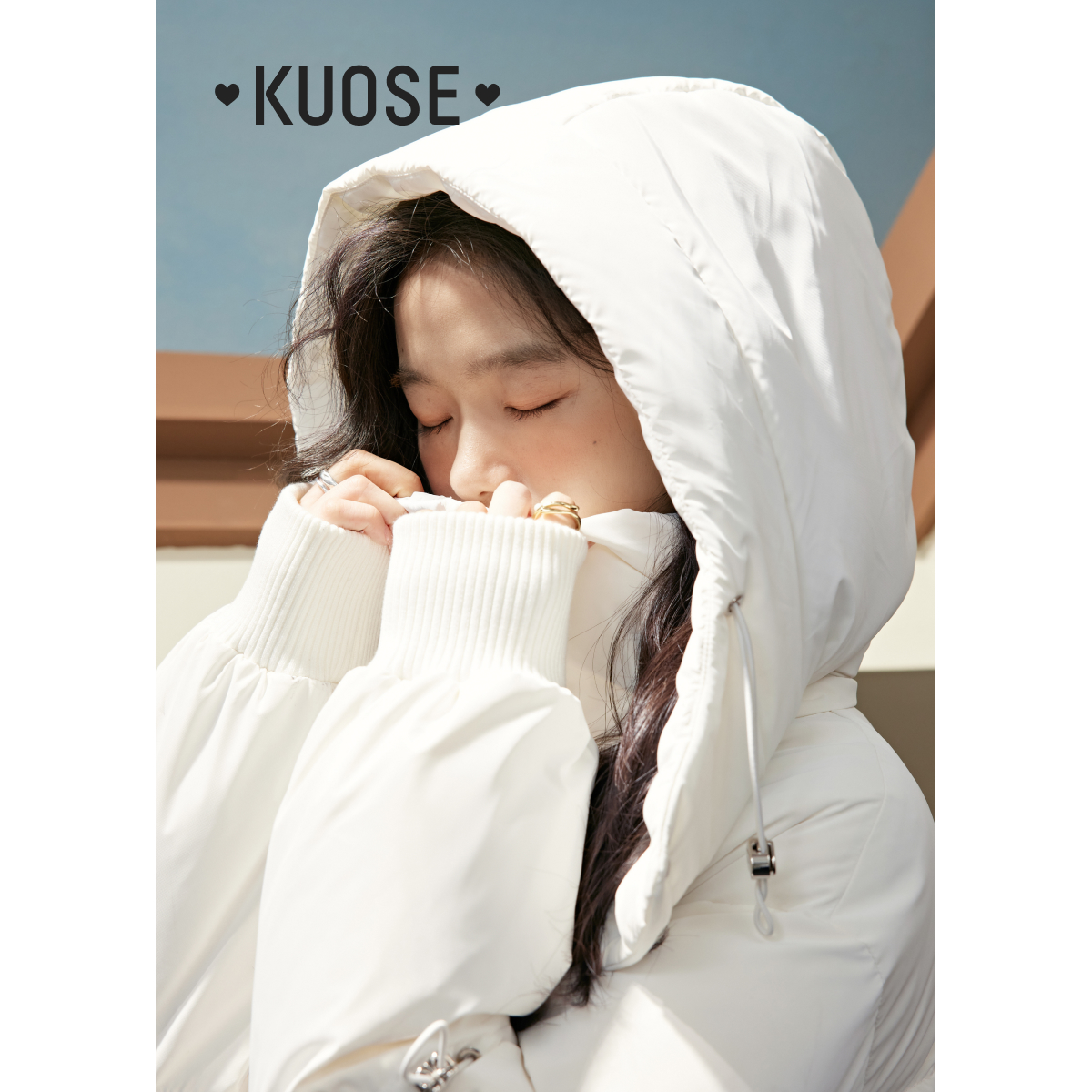 【套装】阔色中长款羽绒服女2023秋冬季保暖连帽长款外套KSY2310005