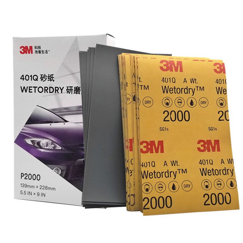 原装3M2000号砂纸 汽车划痕漆面打磨美容1500目抛光水磨砂纸401Q