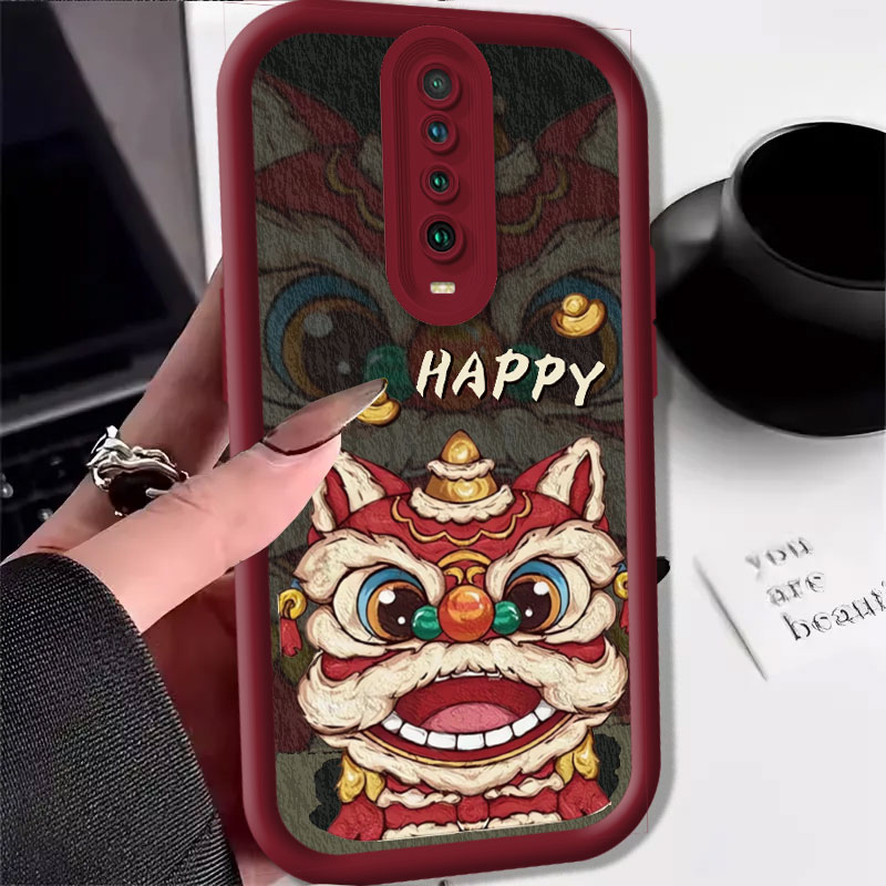红米K30龙年手机壳高级感硅胶保护套高颜值过年醒狮外壳新年款全