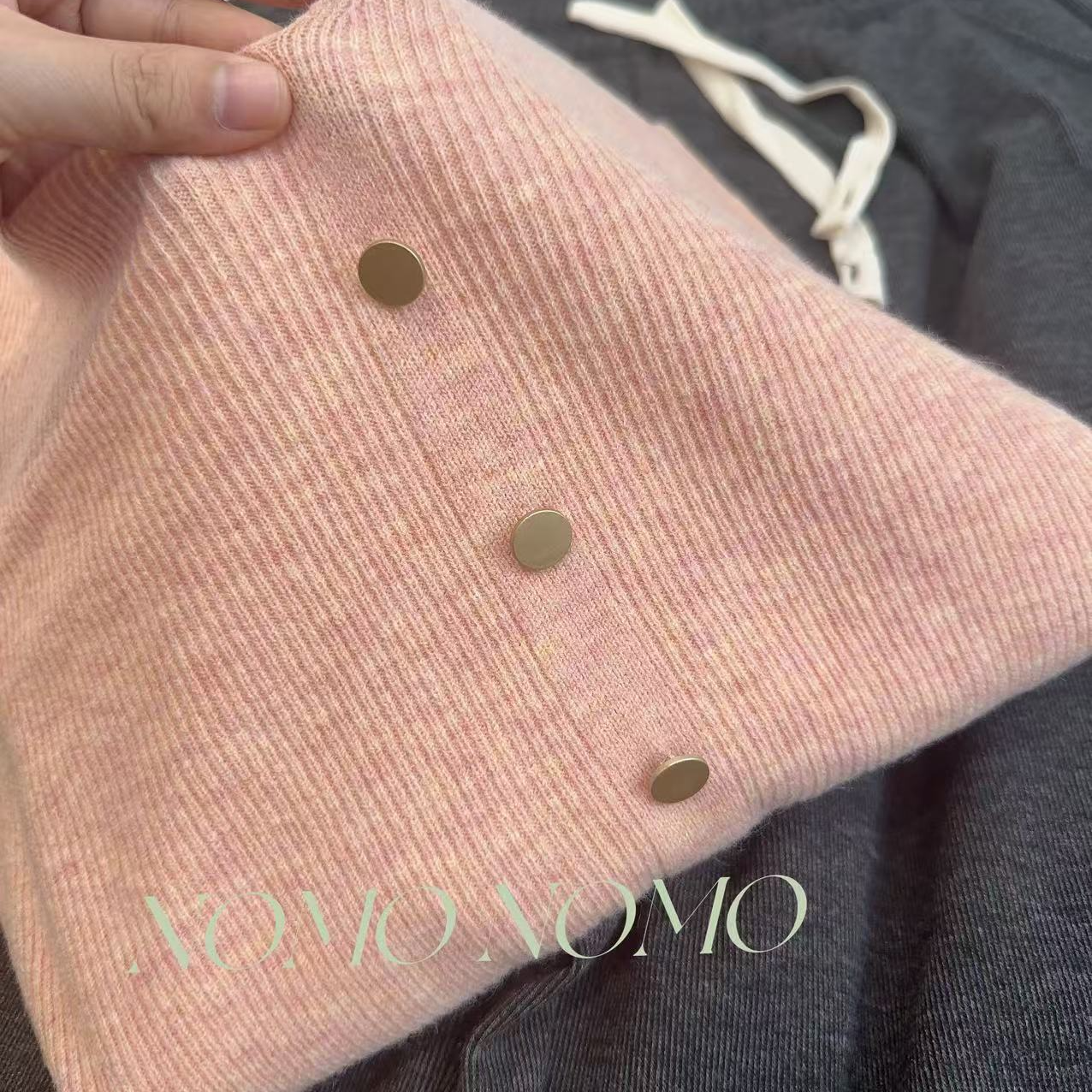【珊瑚粉-金属扣】2025新款针织衫套头百搭时尚A776