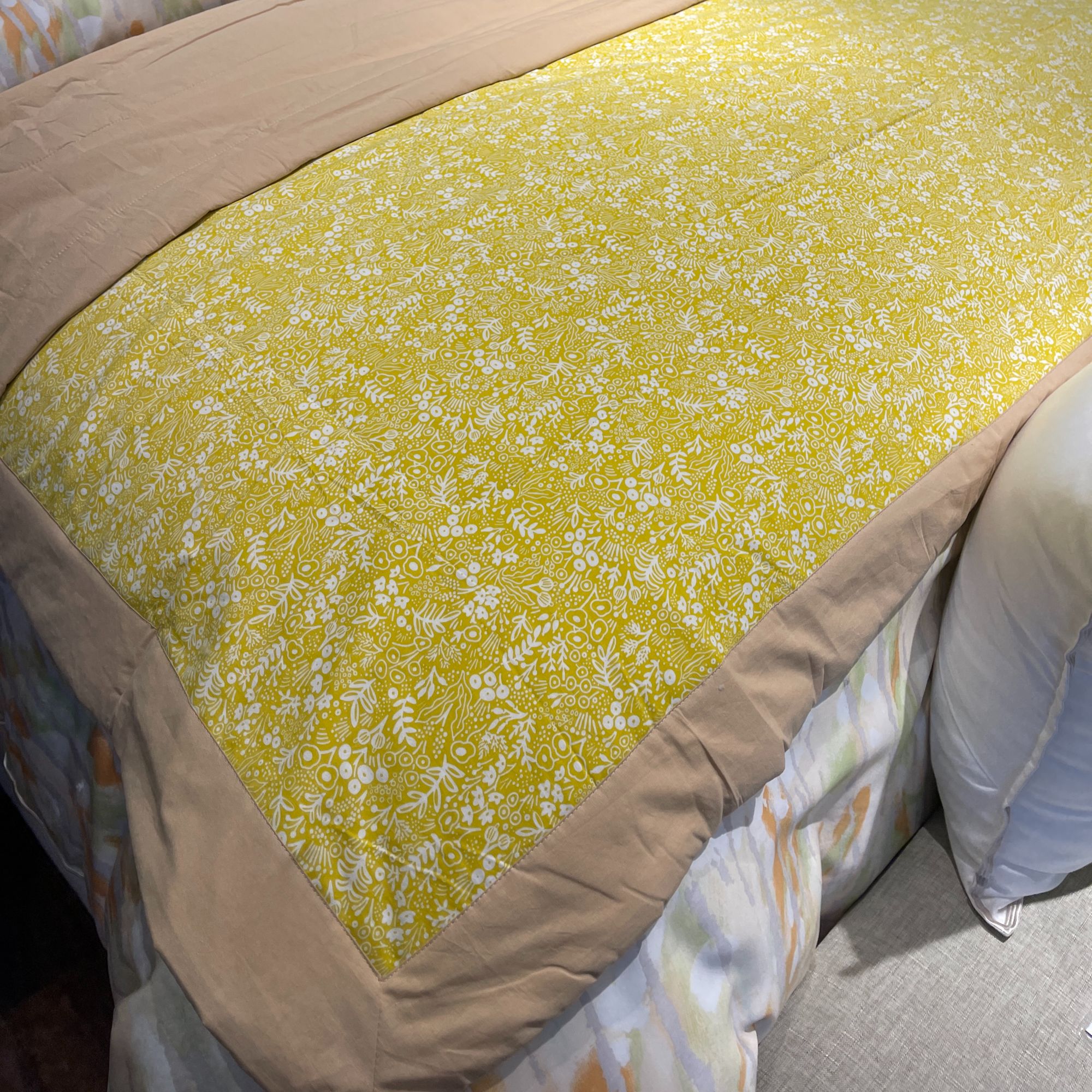 【花戒指】小调调！特色纯棉小细布！可水洗棉花夏被-罗曼斯（黄）