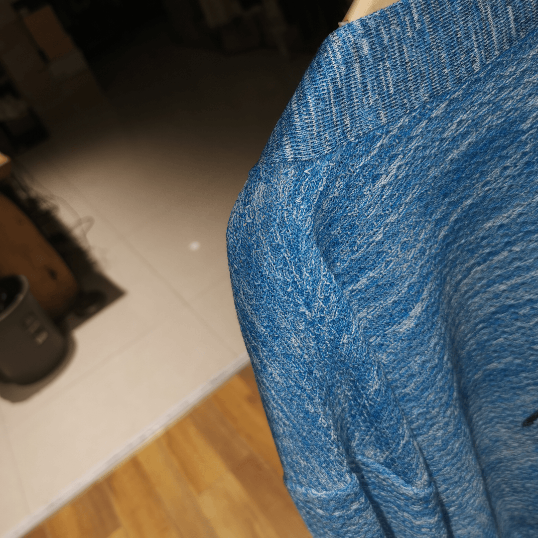 [兮希] 时尚女春夏季薄款蓝色唐老鸭图案百搭针织开衫毛衣-ZK068