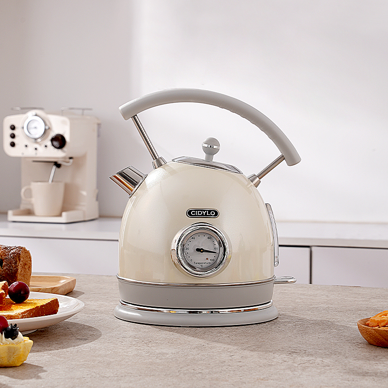 思迪乐CIDYLO欧式复古电热水壶304不锈钢1.8L容量