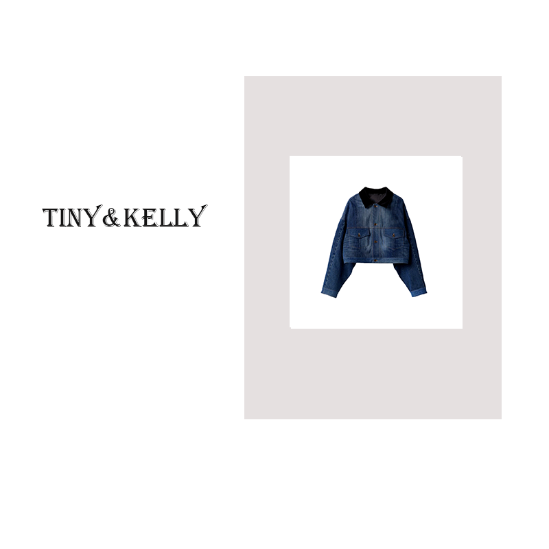 tiny&Kelly【缪斯】高品质时尚设计师款宽松翻领牛仔外套