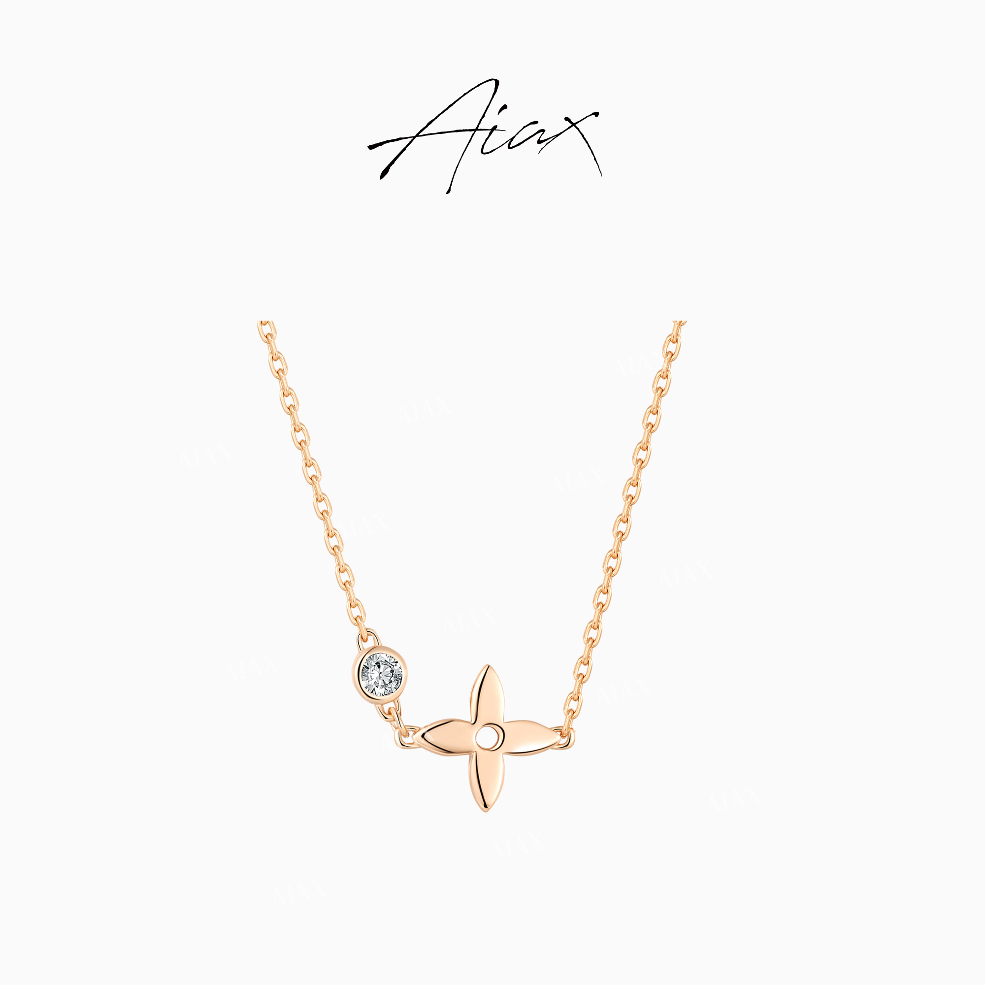 AIAX 925银 出游季 轻奢气质时尚百搭经典花朵项链TSJ9489