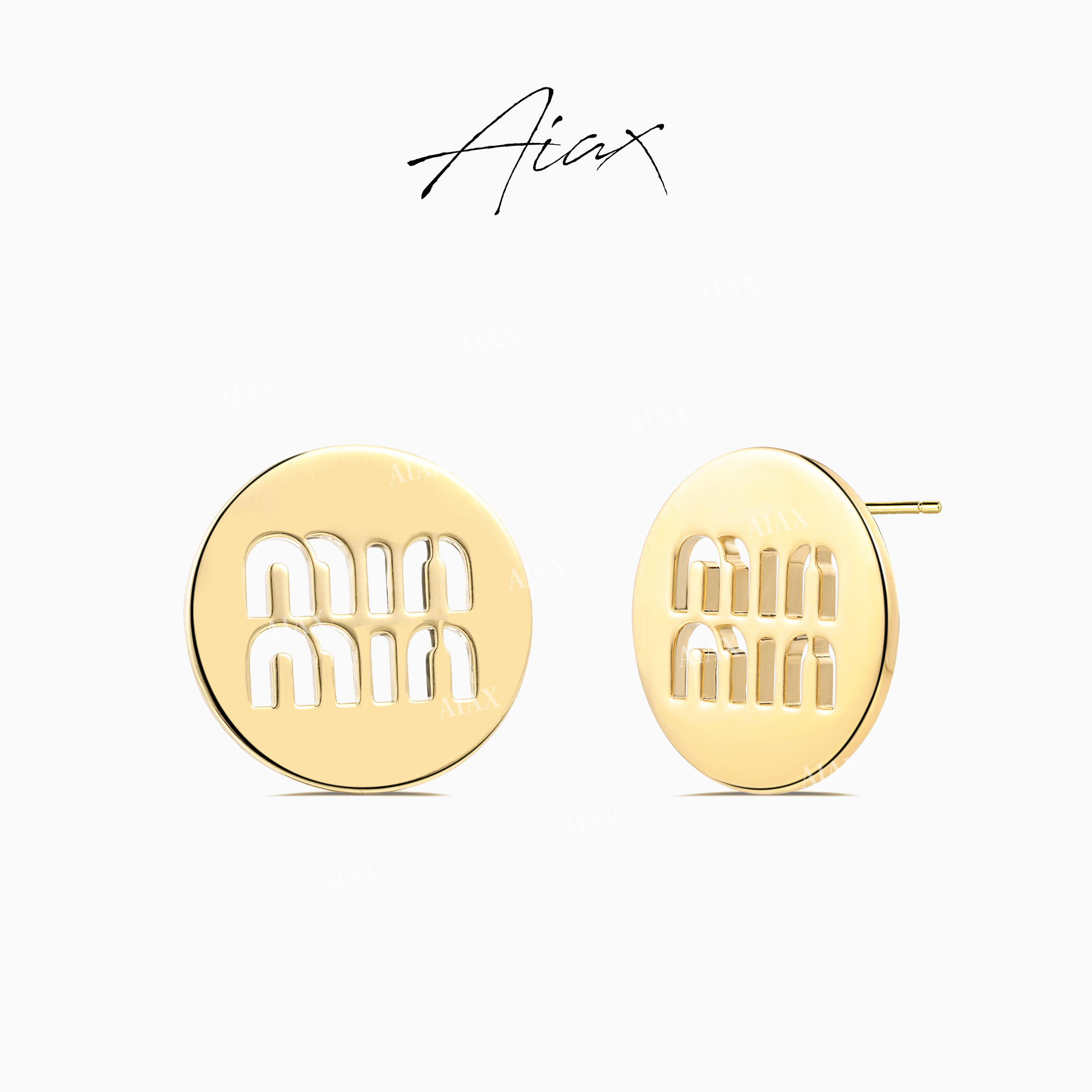 AIAX 流光风 简约精美百搭字母耳环TSL1168