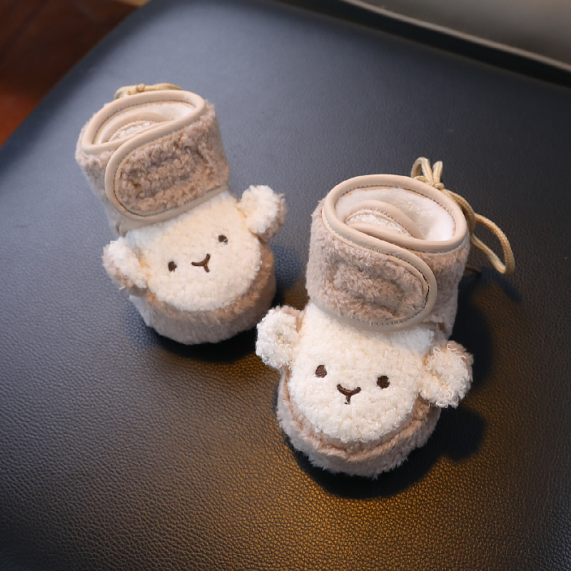 婴儿不掉鞋秋冬加绒加厚防滑学步鞋软底学走路棉鞋小童宝宝0-15月