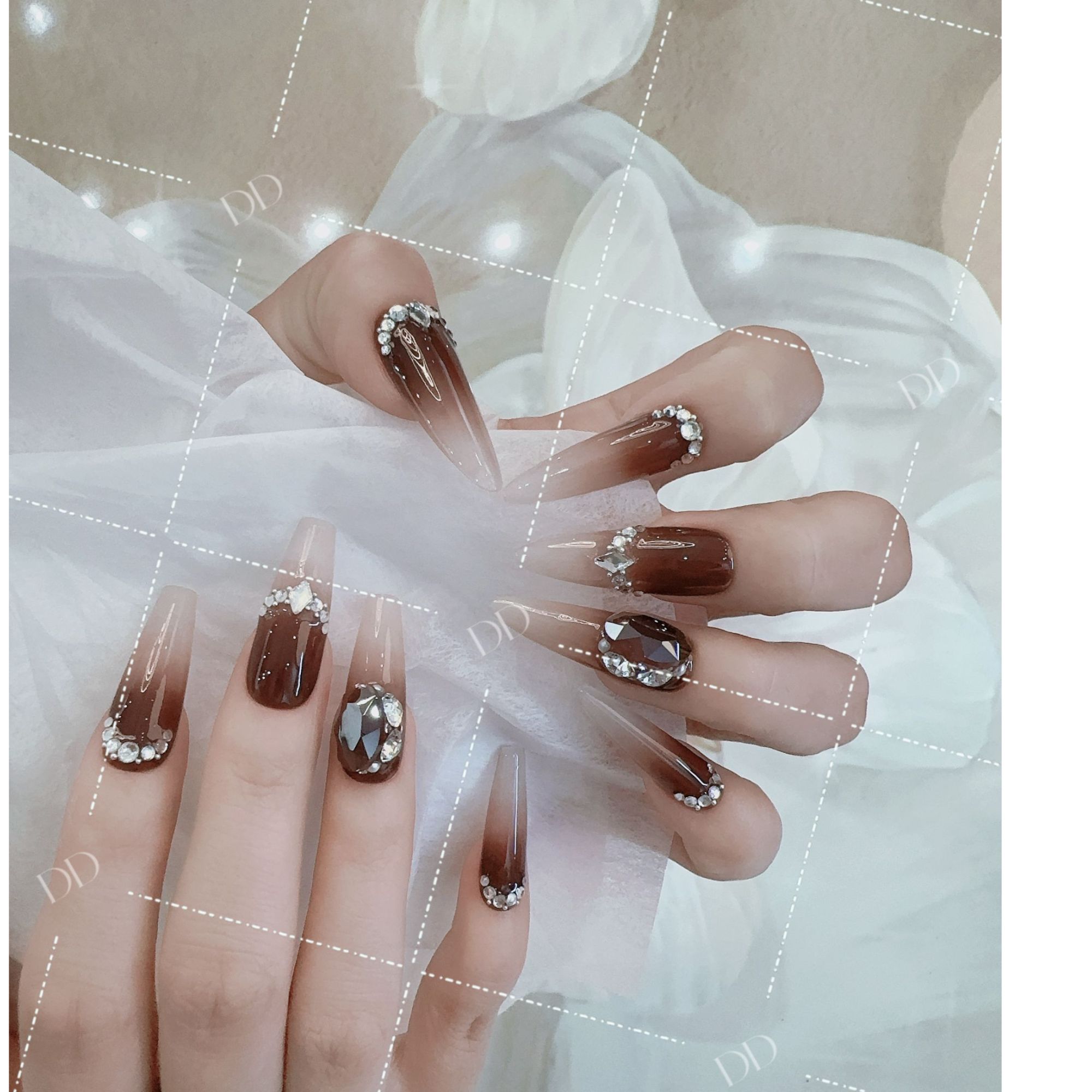 山城玫瑰（渐变）纯手工穿戴甲10片