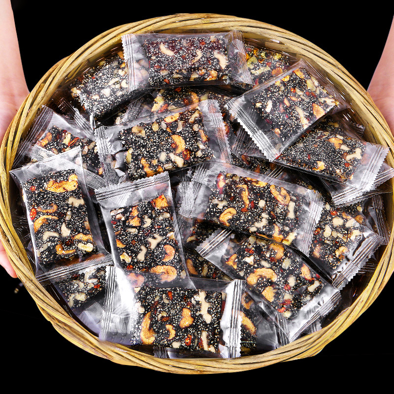 新货黑芝麻红枣枸杞核桃营养袋装传统老式芝麻片办公室解馋小零食