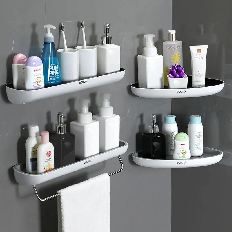 新疆包邮浴室置物架厕所卫生间洗漱台三角收纳架洗澡间免打孔壁挂